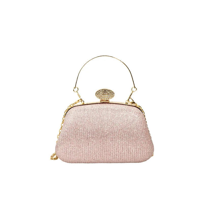 Women's Glitter Evening Clutch Bag – Wedding & Party Shoulder Bag Evening Clutch Bag Richie's Pink
