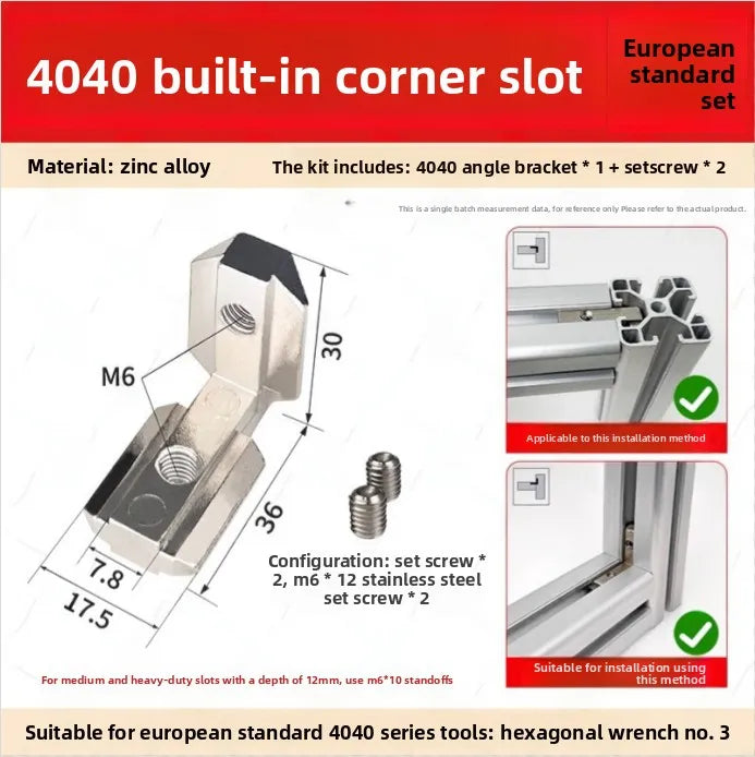 L-Shaped Aluminum Profile Corner Connector EU1515-4545 5-10PCS Corner Bracket Connector Richie's EU4040 -5pcs