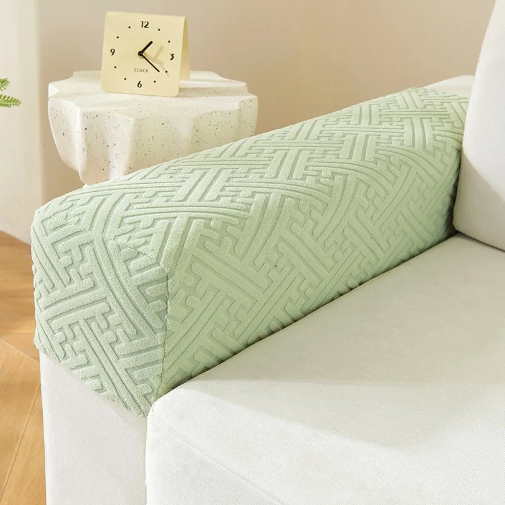 Stretch Sofa Armrest Cover Jacquard Anti-Slip Couch Arm Protector Sofa Armrest Cover Richie's Green