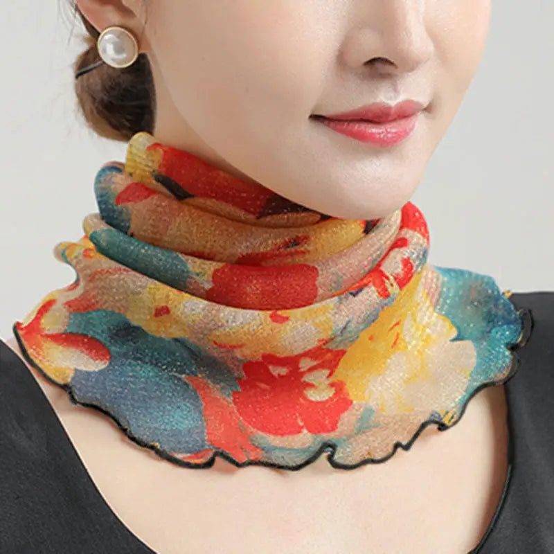Women's Anti-UV Chiffon Neck Scarf – Multi-Style Sun Cover Women's Sun Scarf Richie's 01