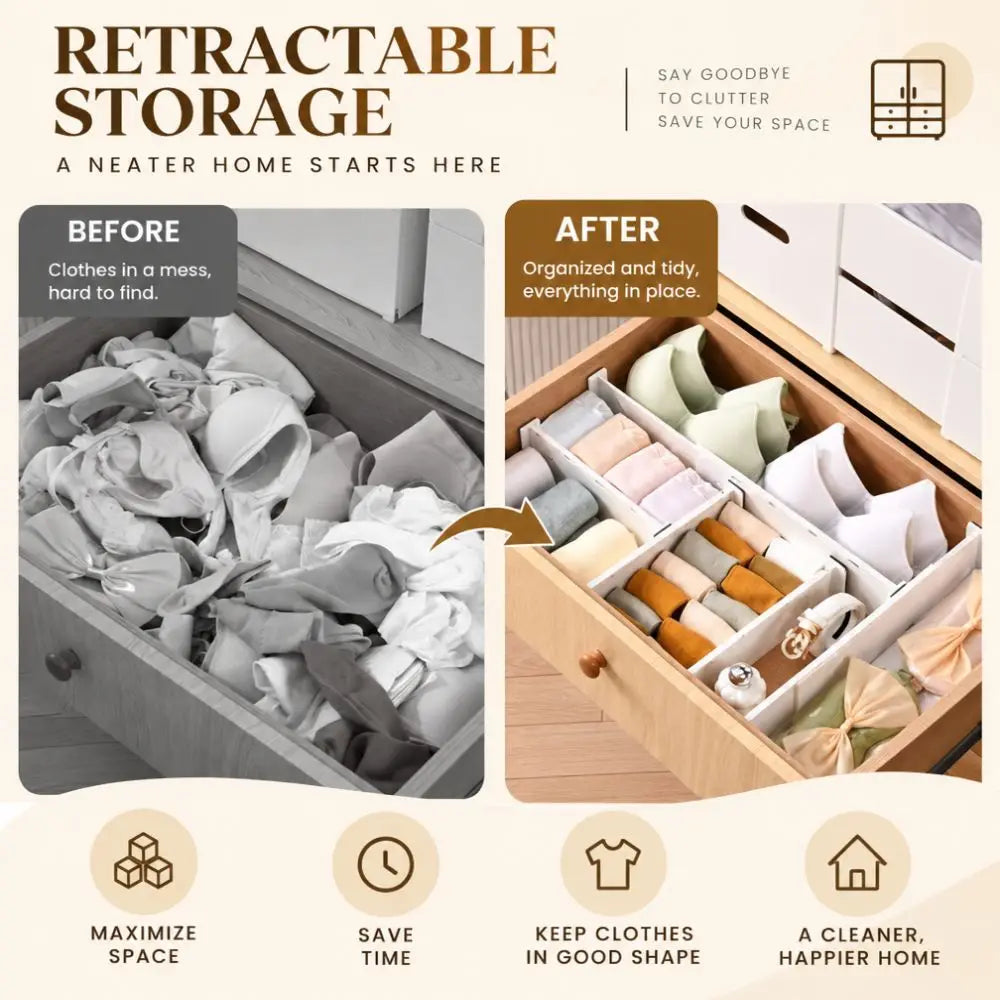 8-Pack Adjustable Drawer Dividers with Side Locking Buckle Drawer Organizer Richie's