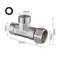 G1/2" Stainless Steel T-Valve Toilet Diverter for Bidet & Shower Plumbing Diverter Valve Richie's silver