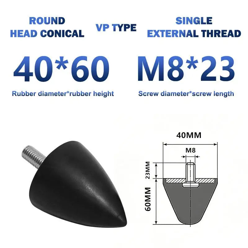 VP Type Conical Rubber Shock Absorber Buffer Pad 2pcs Rubber Shock Absorber Richie's 40x60 2pcs