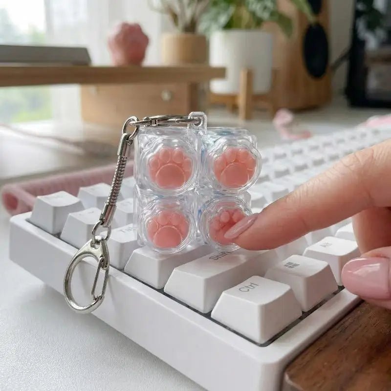 Kawaii Cat Claw Crystal Keycap Keyboard Fidget Toy Keychain Fidget Toy Keychain Richie's