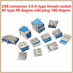 5-Pack USB 3.0 Female Sockets – 90° & 180° Type-A & Type-B USB Connector Socket Richie's