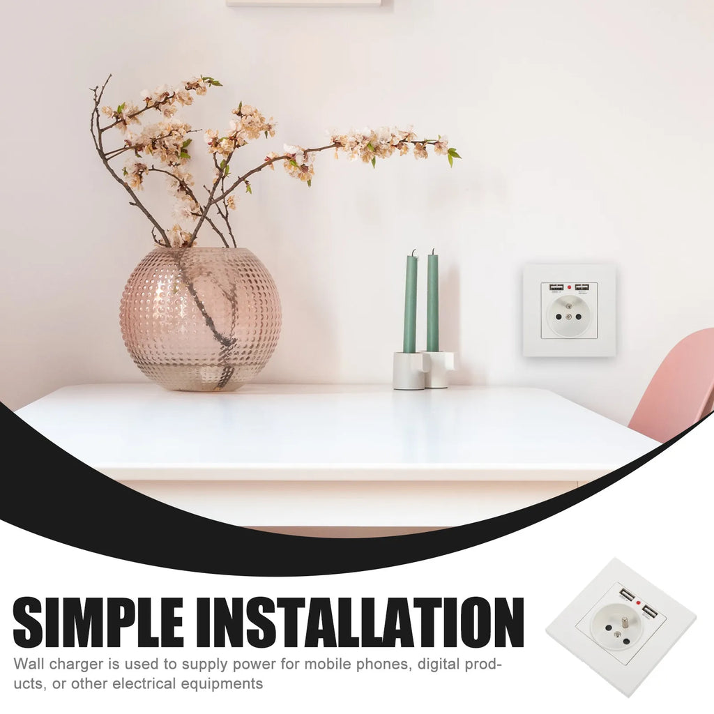 86 Type Dual USB Wall Socket – European Standard Panel Outlet USB Wall Socket Richie's