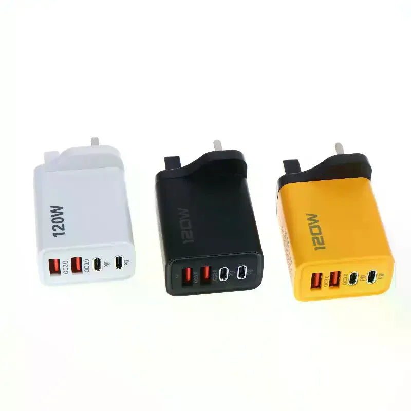 120W 4-Port USB-C Fast Charger Station PD QC3.0 Travel Adapter USB-C Wall Charger Richie's