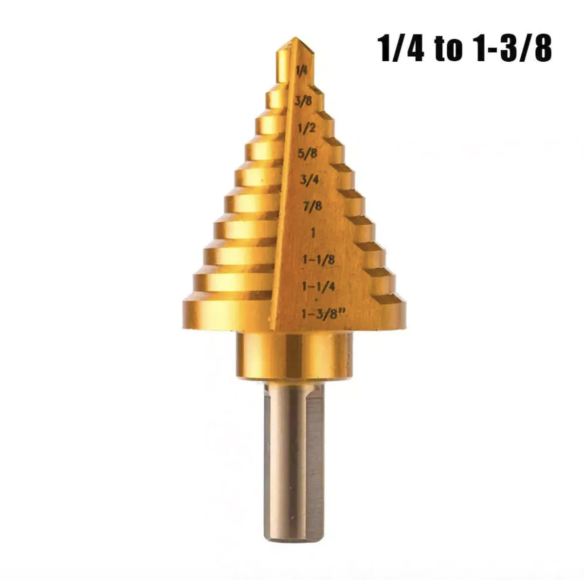 HSS Titanium Step Drill Bit 5–35mm 13-Step Cone Wood Cutter Step Drill Bit Richie's SAE gold