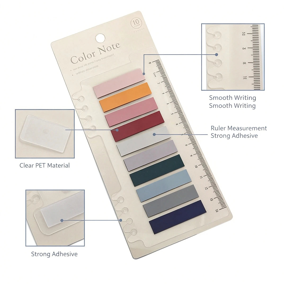 Transparent Index Tabs – 10 Color Writeable Sticky Page Markers Sticky Index Tabs Richie's