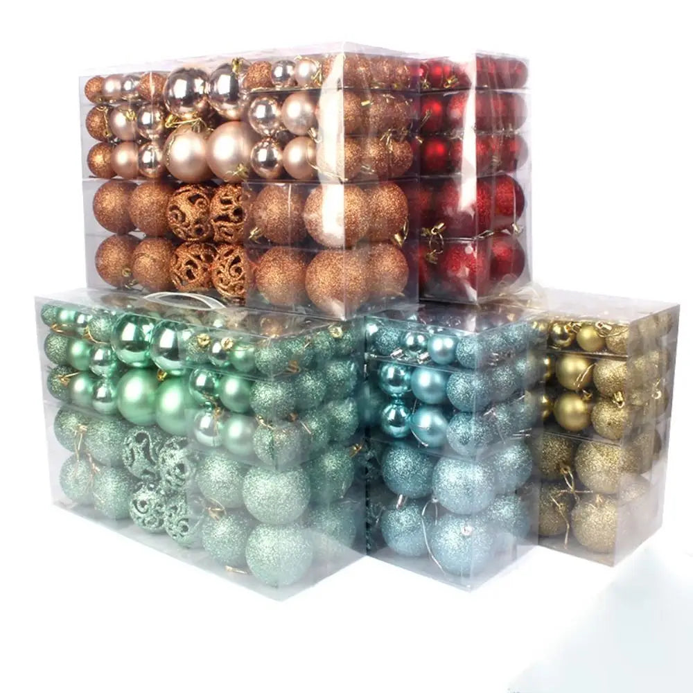 100PCS Christmas Ball Ornaments Set – 8cm, 18 Colors Baubles Christmas Ornament Set Richie's