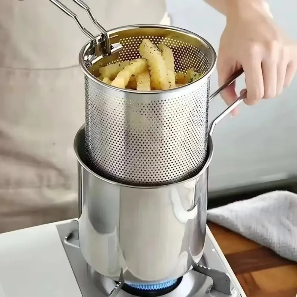 316 Stainless Steel Deep Fryer Pot with Strainer Basket Deep Fryer Pot Richie's