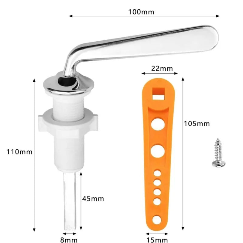 Universal Toilet Tank Flush Lever – Chrome Replacement Handle Toilet Flush Lever Richie's orange