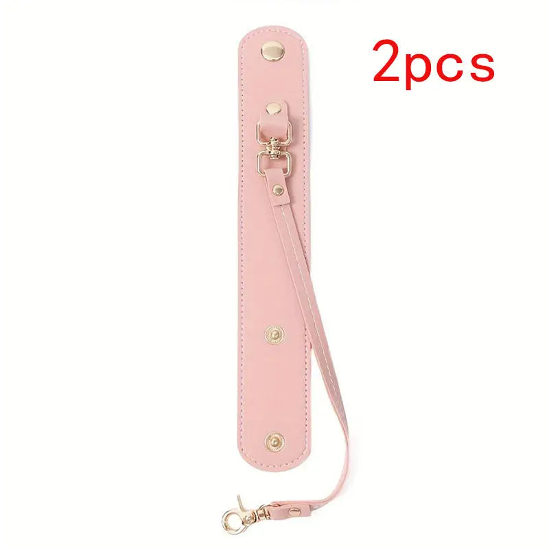 Vintage Leather Glove Holder Strap with Clasp for Handbag & Hat Leather Holder Strap Richie's 2pcs pink