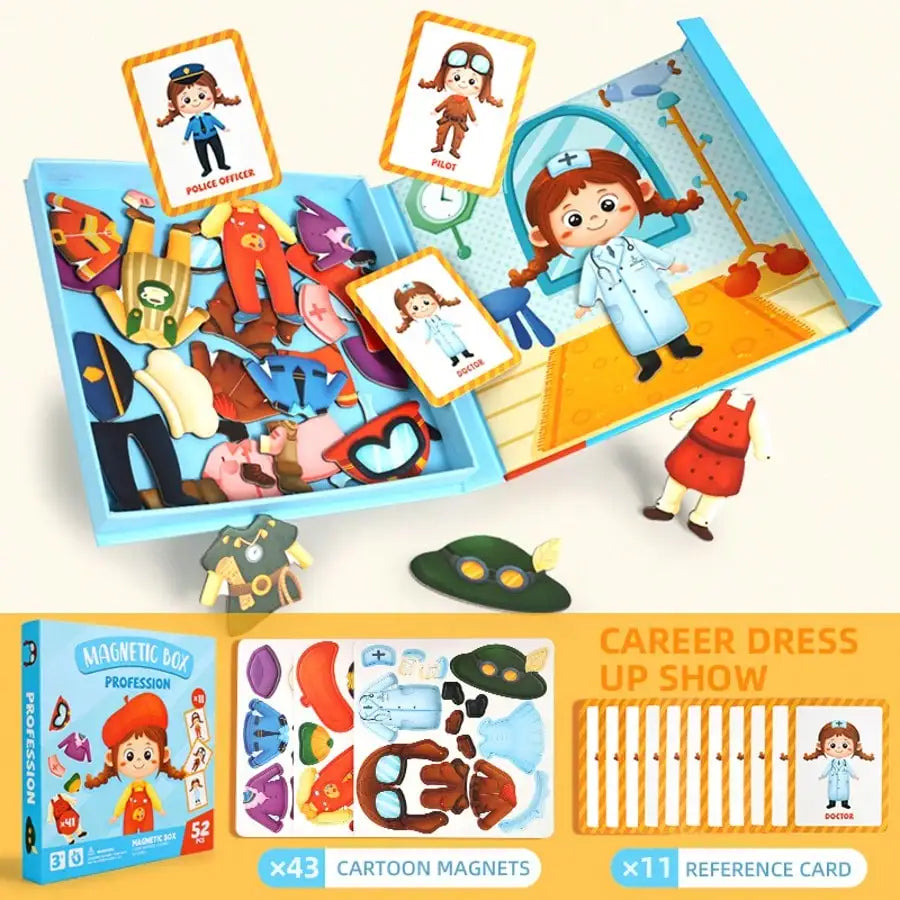 Kids Magnetic Puzzle Book – Crazy Face Dress-Up Learning Game Magnetic Puzzle Game Richie's YB-330-career