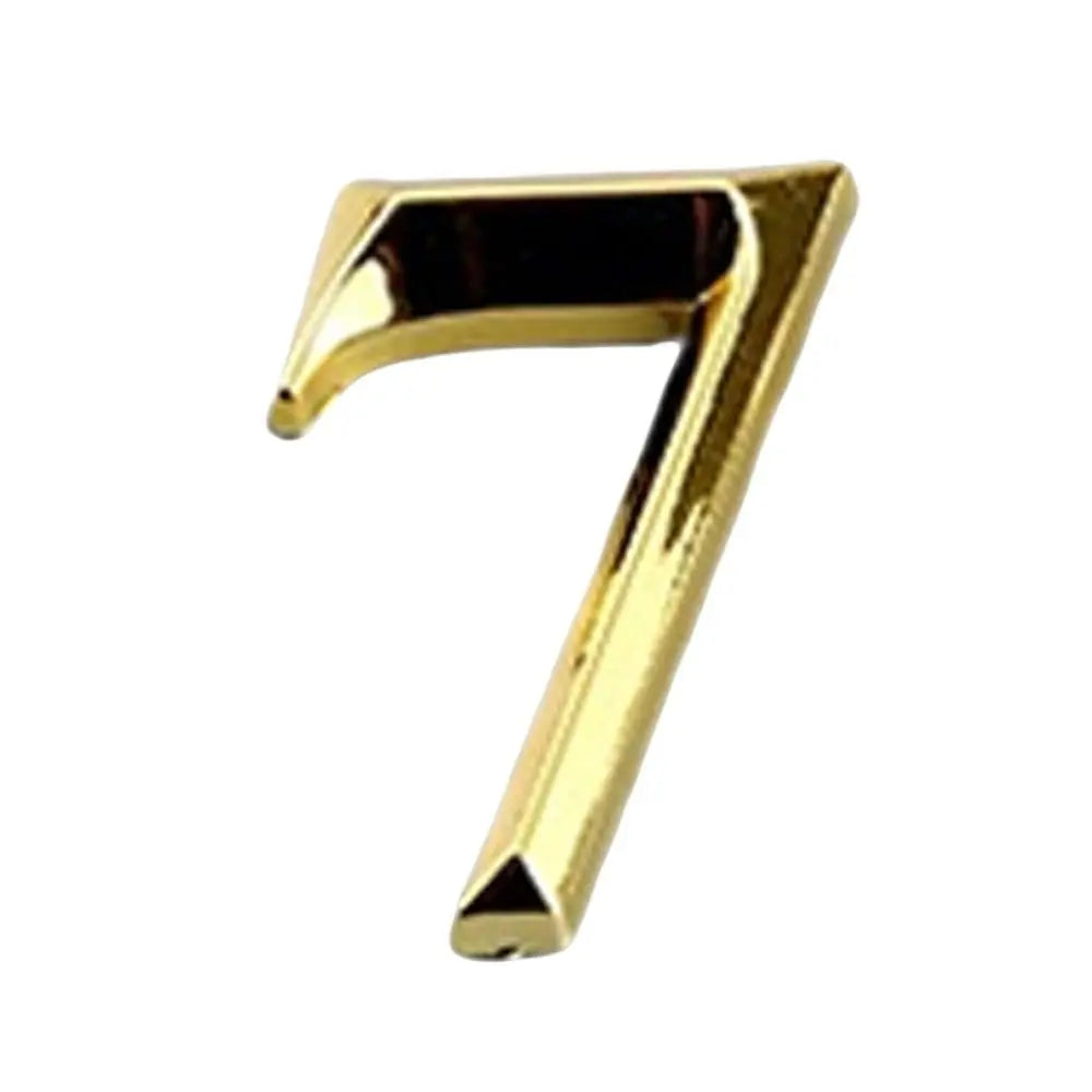 3D Golden Self-Adhesive Door Numbers 0–9 | Electroplated Zinc Door Number Sign Richie's 7