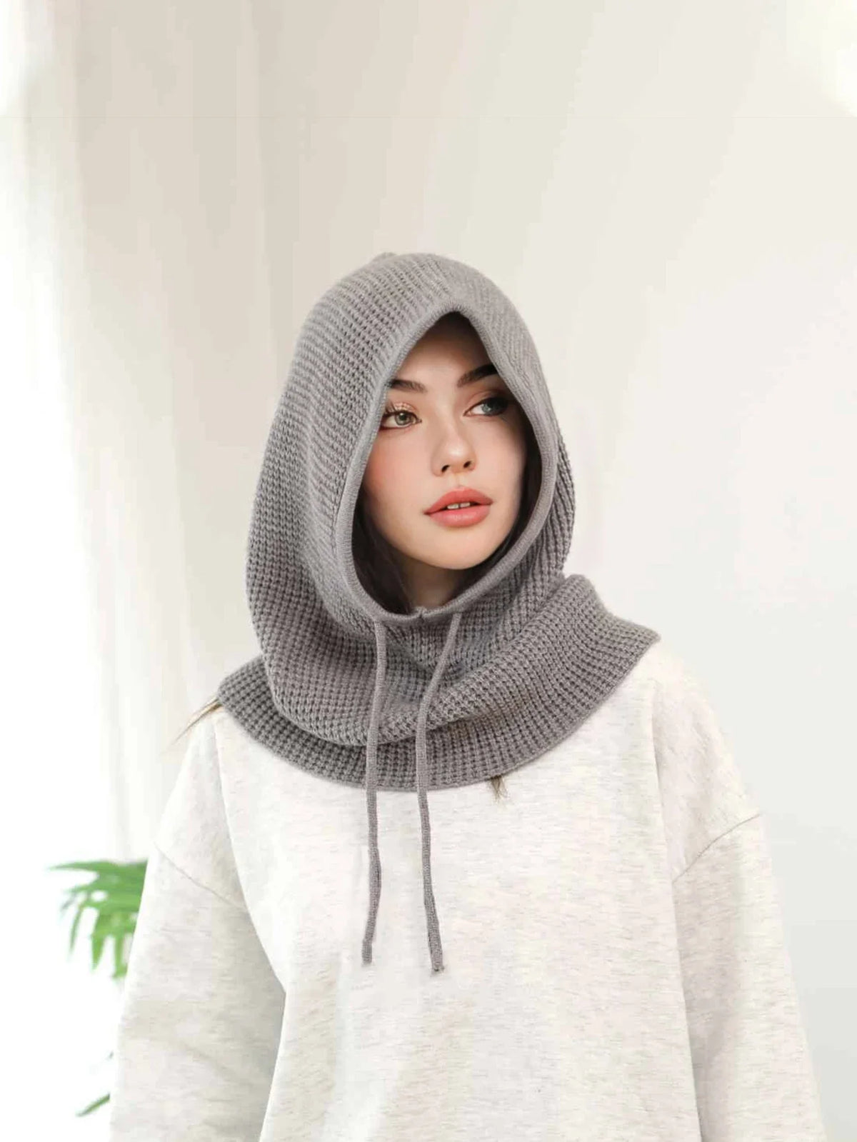 Women's Winter Knit Balaclava Beanie Hat & Neck Scarf Balaclava Beanie Hat Richie's SHFLM-4