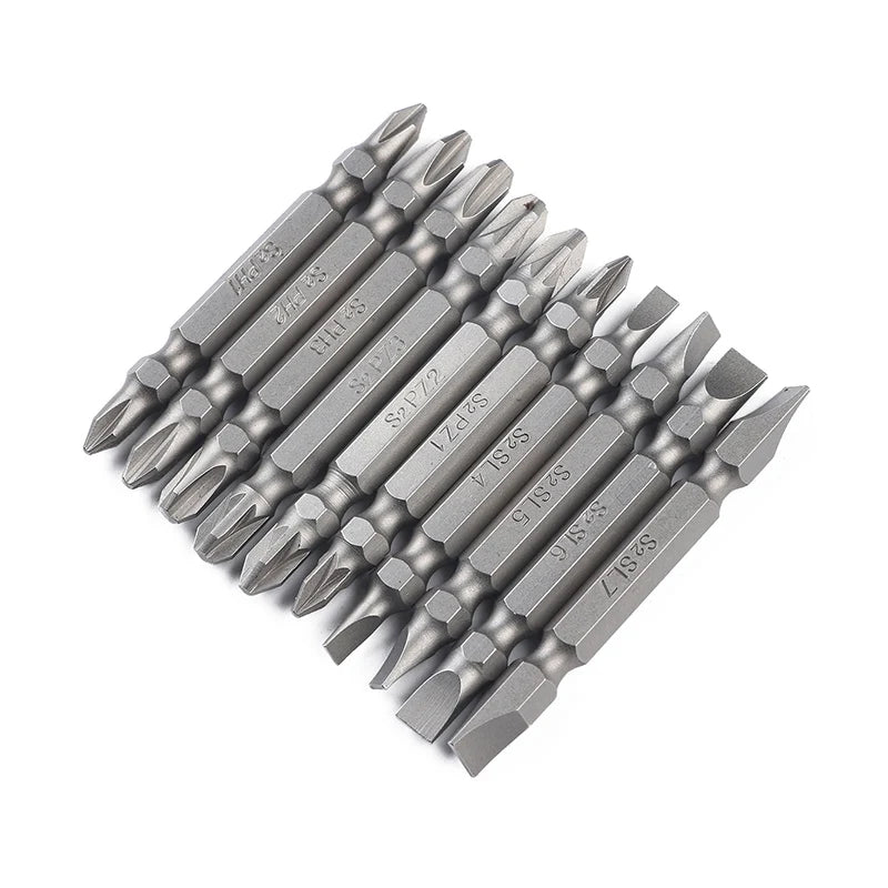 10Pcs Magnetic Double Head Phillips Slotted Screwdriver Bits S2 65mm Screwdriver Bit Set Richie's