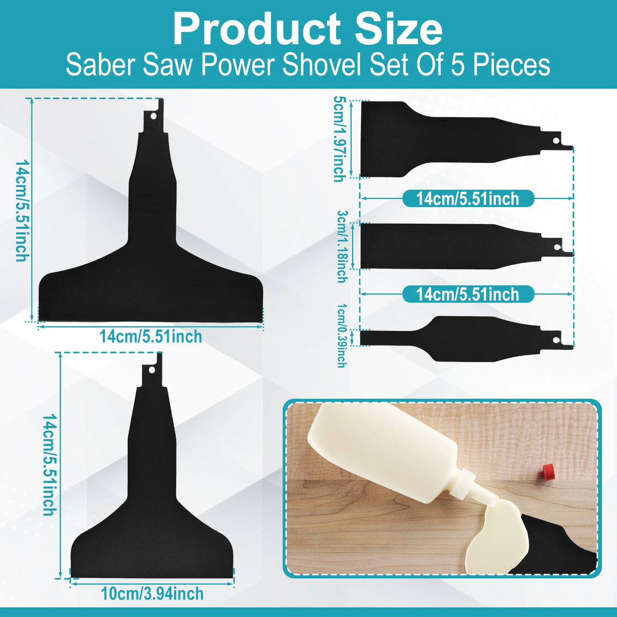 Reciprocating Saw Scraper Blades Set – Carbon Steel 2/4/5 Pcs Saw Scraper Blades Richie's 5pcs
