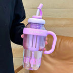 1200ml Leakproof Sports Water Bottle with Straw & Handle Sports Water Bottle Richie's Purple