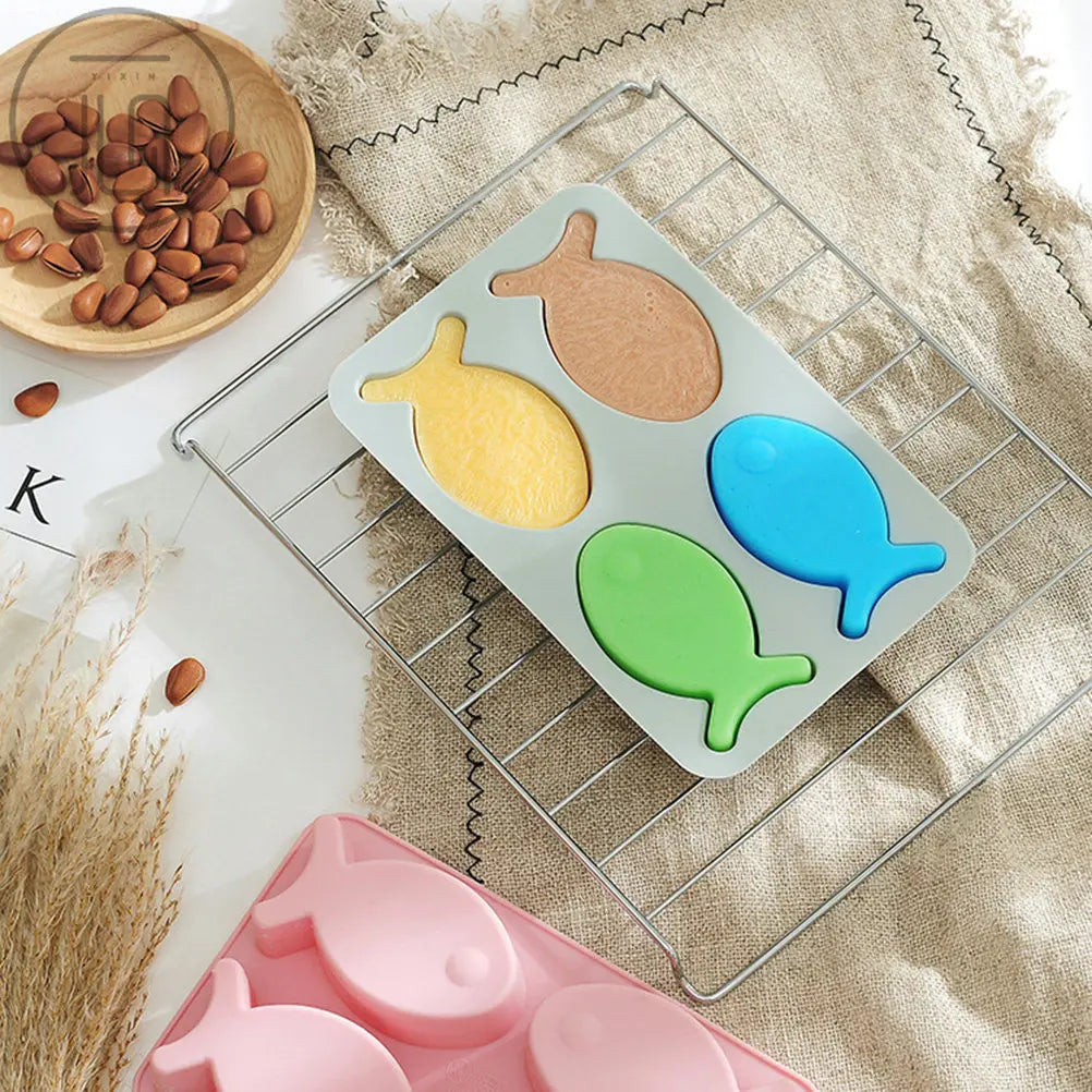 4-Grid Fish Silicone Mold for Ice Cubes, Chocolate & Baking Silicone Baking Mold Richie's