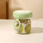Overnight Oats Jars with Lids & Spoons | Double Seal Cup Food Storage Jar Richie's green 1