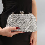 Silver Diamond Glitter Evening Clutch Bag – Bridal Handbag Evening Clutch Bag Richie's Silver
