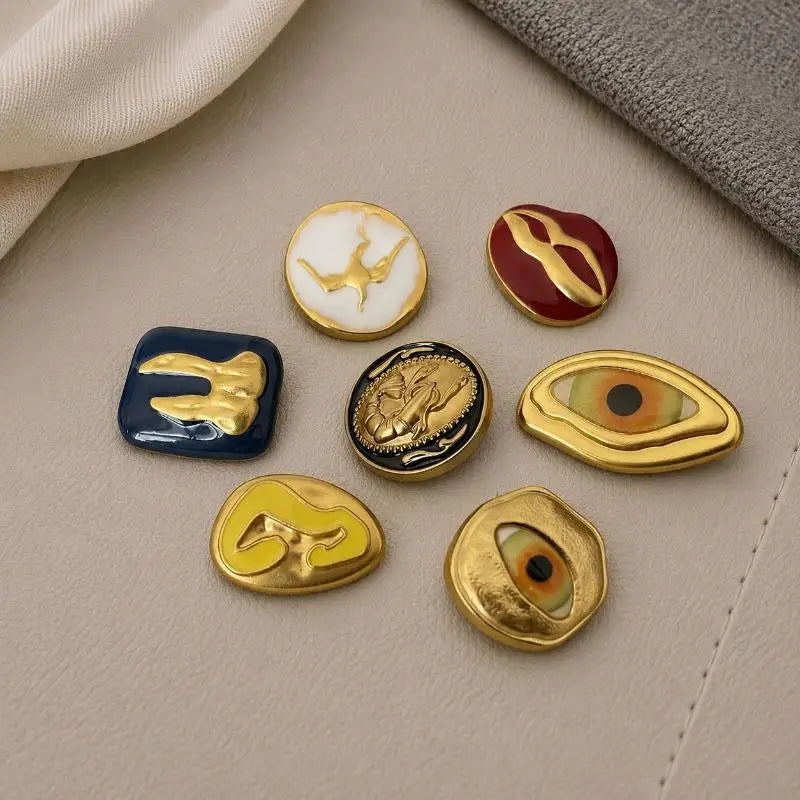 Eye-Shaped Alloy Buttons – DIY Sewing & Clothing Decoration Decorative Sewing Buttons Richie's