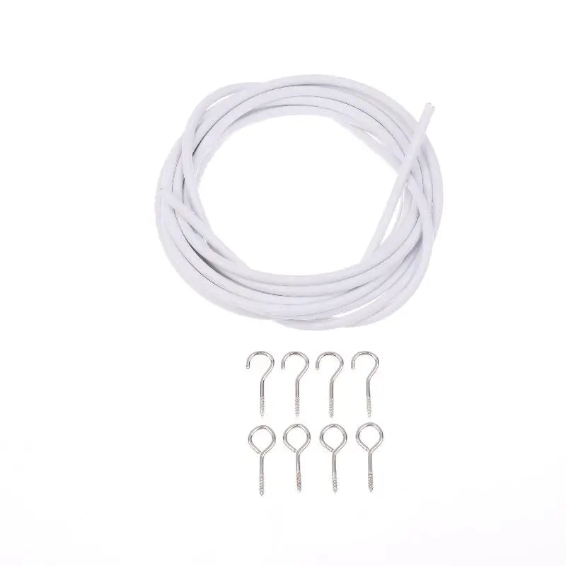 Curtain Spring Wire 2–6M with Hooks & Eyes | Easy Wall Hanging Curtain Wire Kit Richie's 3 Meters Set