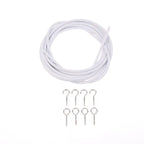 Curtain Spring Wire 2–6M with Hooks & Eyes | Easy Wall Hanging Curtain Wire Kit Richie's 3 Meters Set