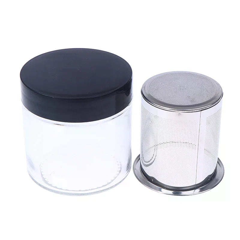 Jewelry Cleaning Jar Glass & Steel Cup with Dustproof Lid Jewelry Cleaning Jar Richie's