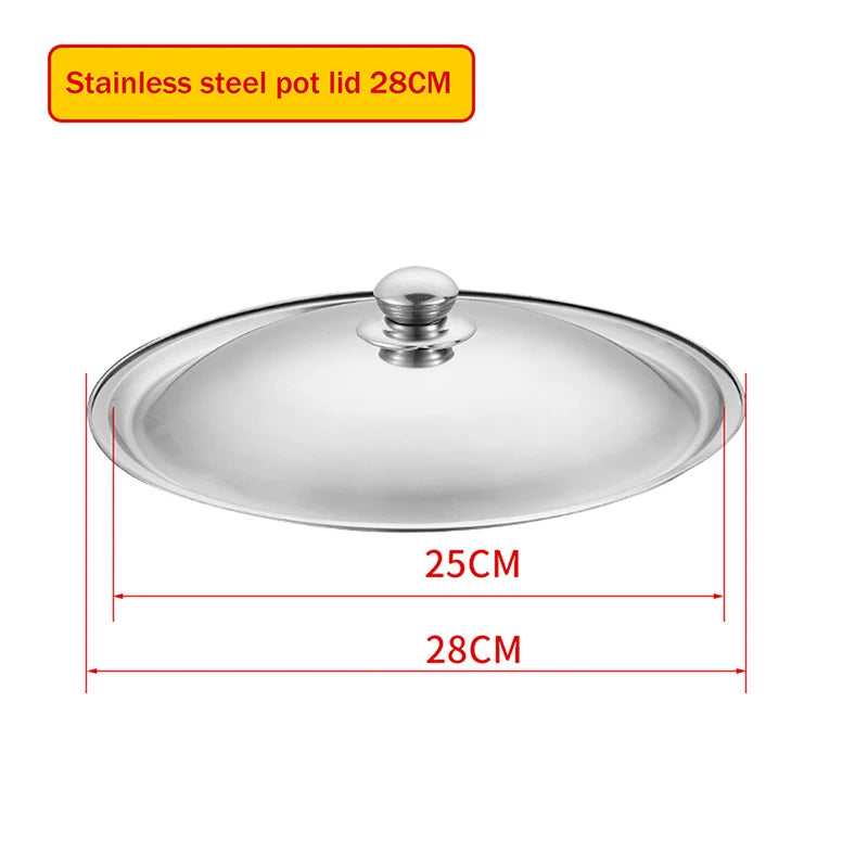 Stainless Steel Round Pot Lid 10–32cm Universal Pan Cover Cookware Pot Lid Richie's 28cm