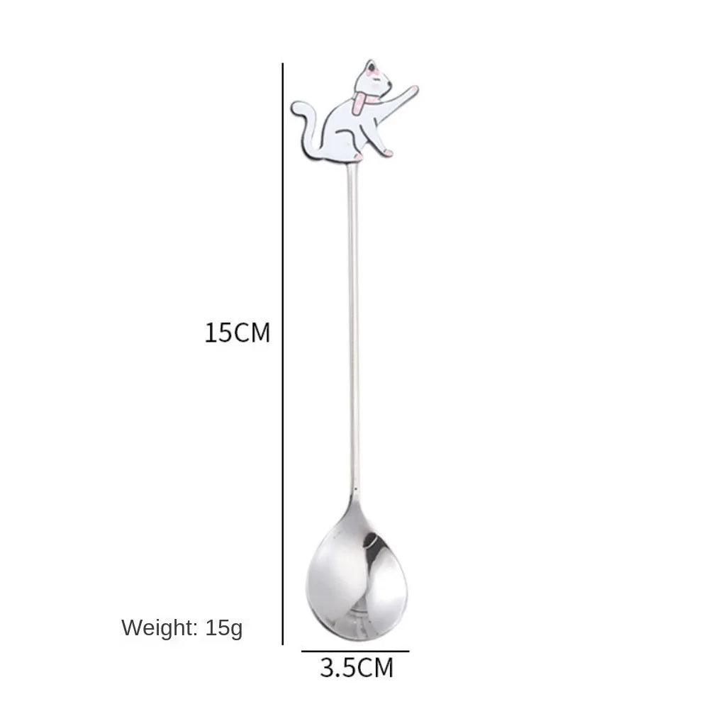 Cartoon Cat Coffee Spoon – Japanese Korean Stainless Steel Decorative Spoon Richie's --7