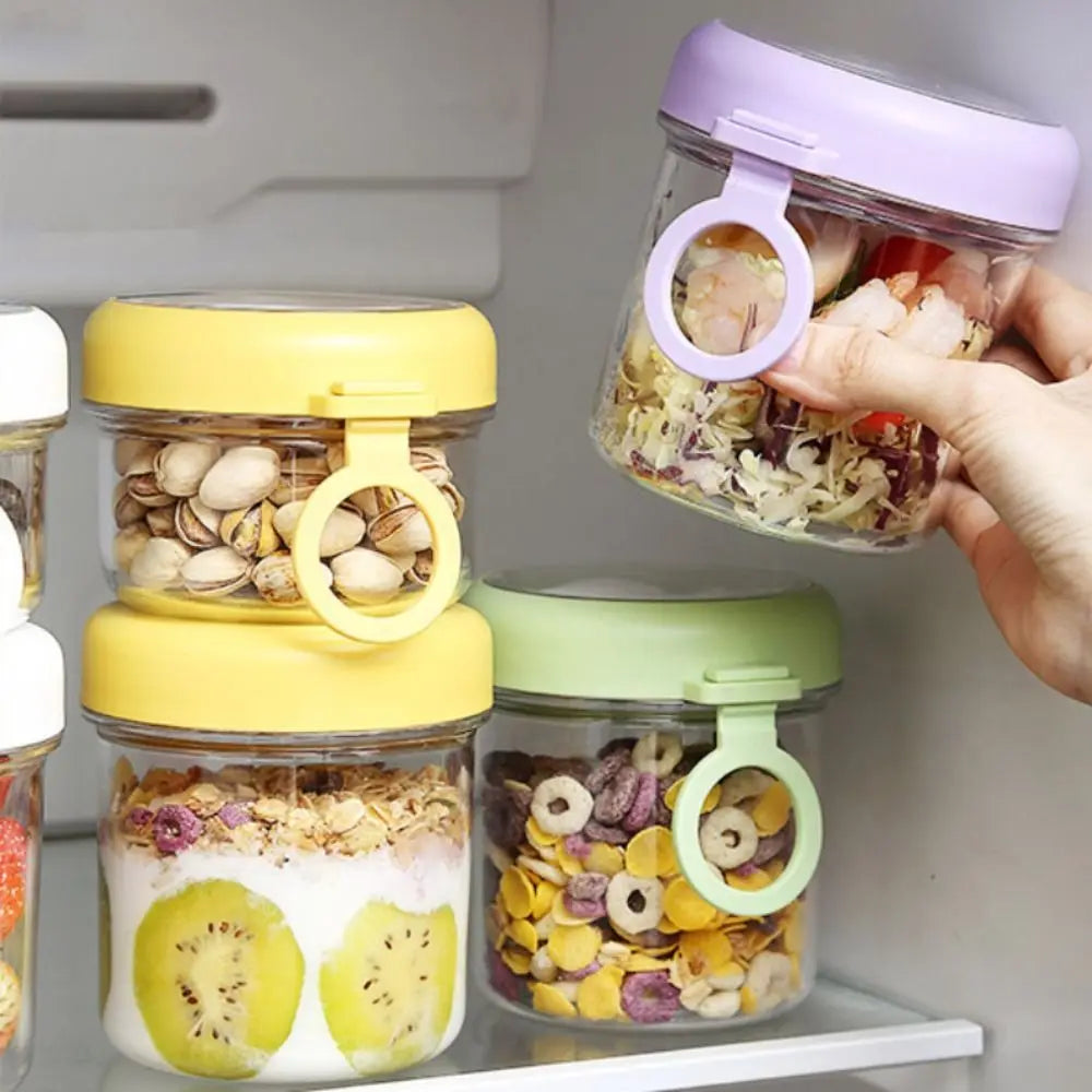 Overnight Oats Jars with Lids & Spoons | Double Seal Cup Food Storage Jar Richie's