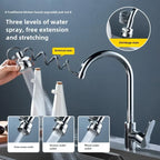 3-Level Pull-Out Faucet Extender Aerator – Kitchen Showerhead Faucet Extender Aerator Richie's