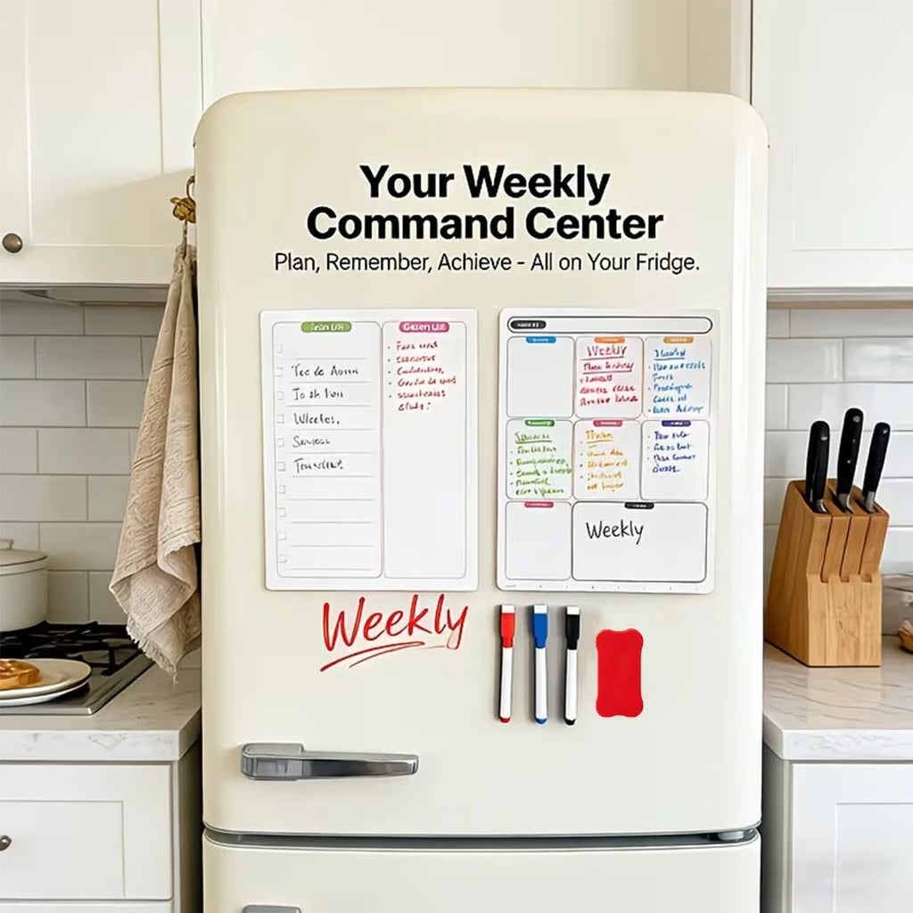 6-Piece Magnetic Fridge Weekly Planner & Dry Erase Board Set Dry Erase Planner Set Richie's