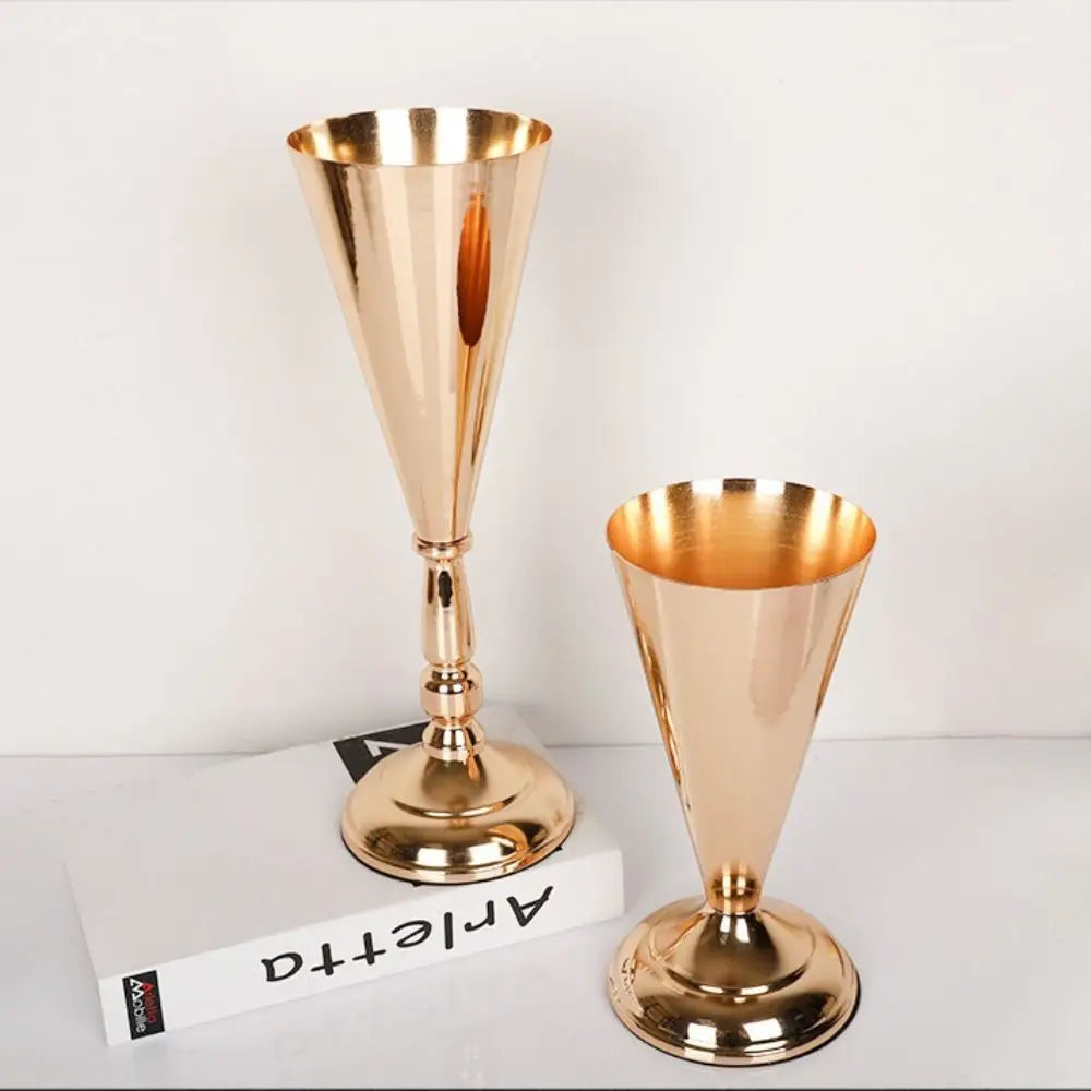 Golden Iron Flower Vase European Wedding Candle Holder Stand Decorative Flower Vase Richie's