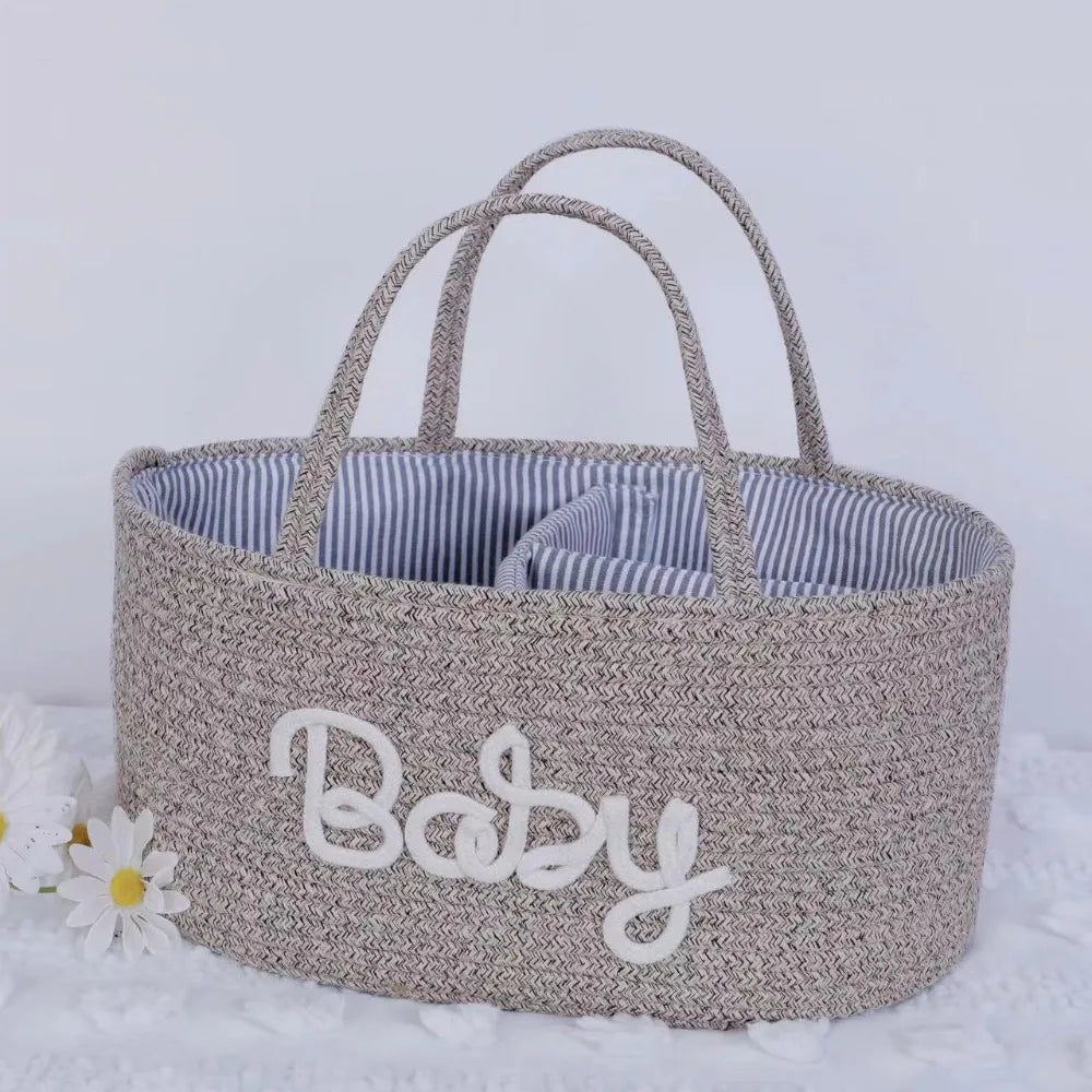 Cotton Rope Diaper Storage Basket – Foldable Nappy Organiser Baby Storage Basket Richie's