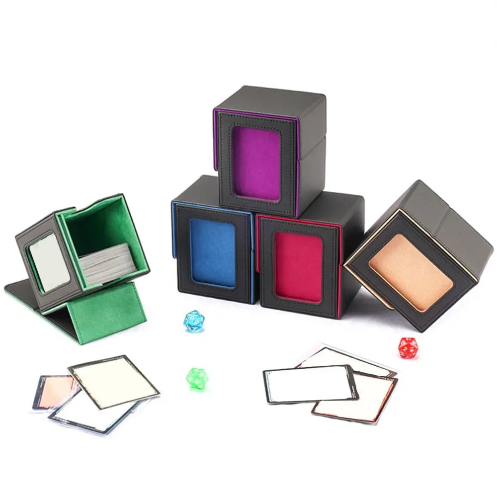 PU Leather Card Deck Box with Window – MTG Card Organizer Card Deck Box Richie's