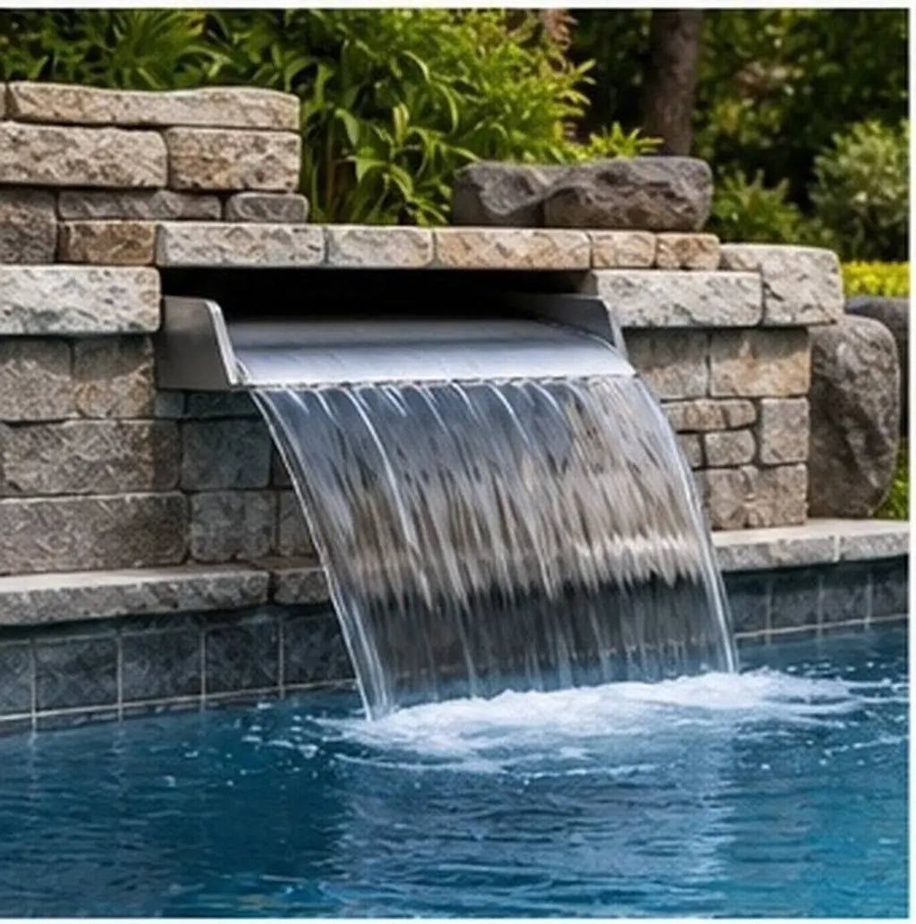 Stainless Steel Waterfall Spillway Wall Mounted Fountain Nozzle Fountain Spillway Nozzle Richie's Default Title