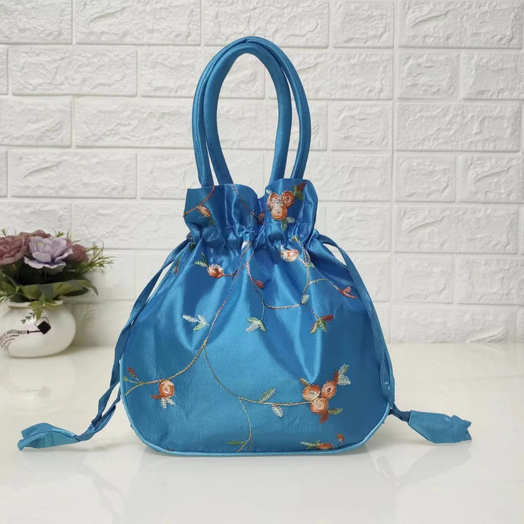 Women Embroidery Flower Cosmetic Bag – Ethnic Mini Purse & Pouch