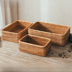 Handwoven Rattan Storage Basket | Desktop & Kitchen Organizer Rattan Storage Basket Richie's