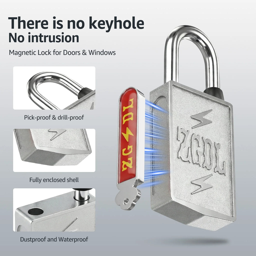 Keyless Magnetic Padlock – 304 Stainless Steel Anti-Theft Lock Magnetic Padlock Richie's