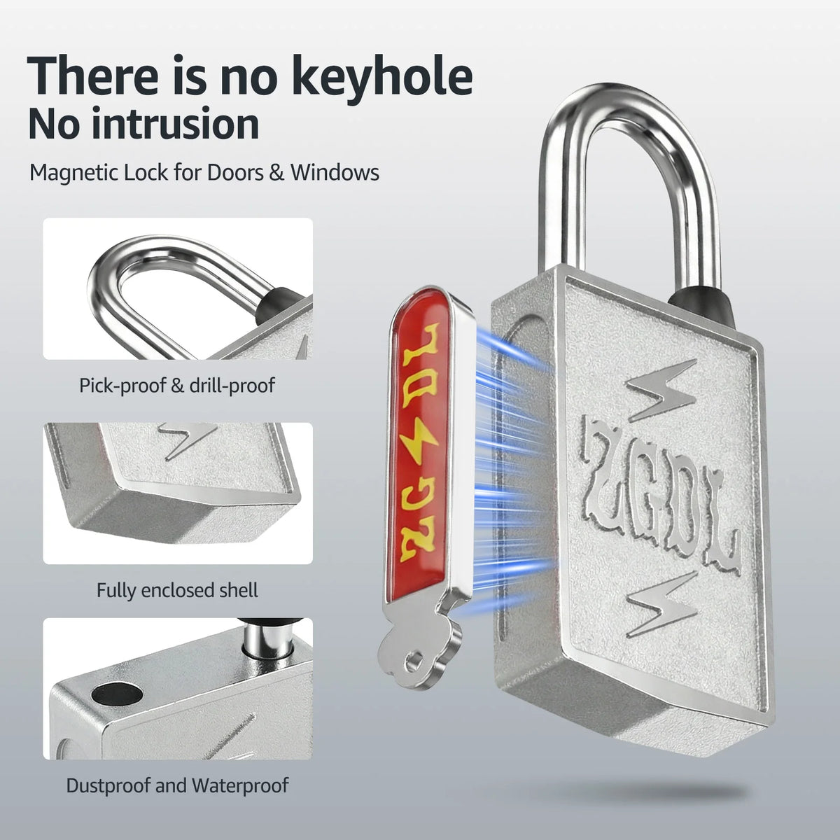 Keyless Magnetic Padlock – 304 Stainless Steel Anti-Theft Lock Magnetic Padlock Richie's