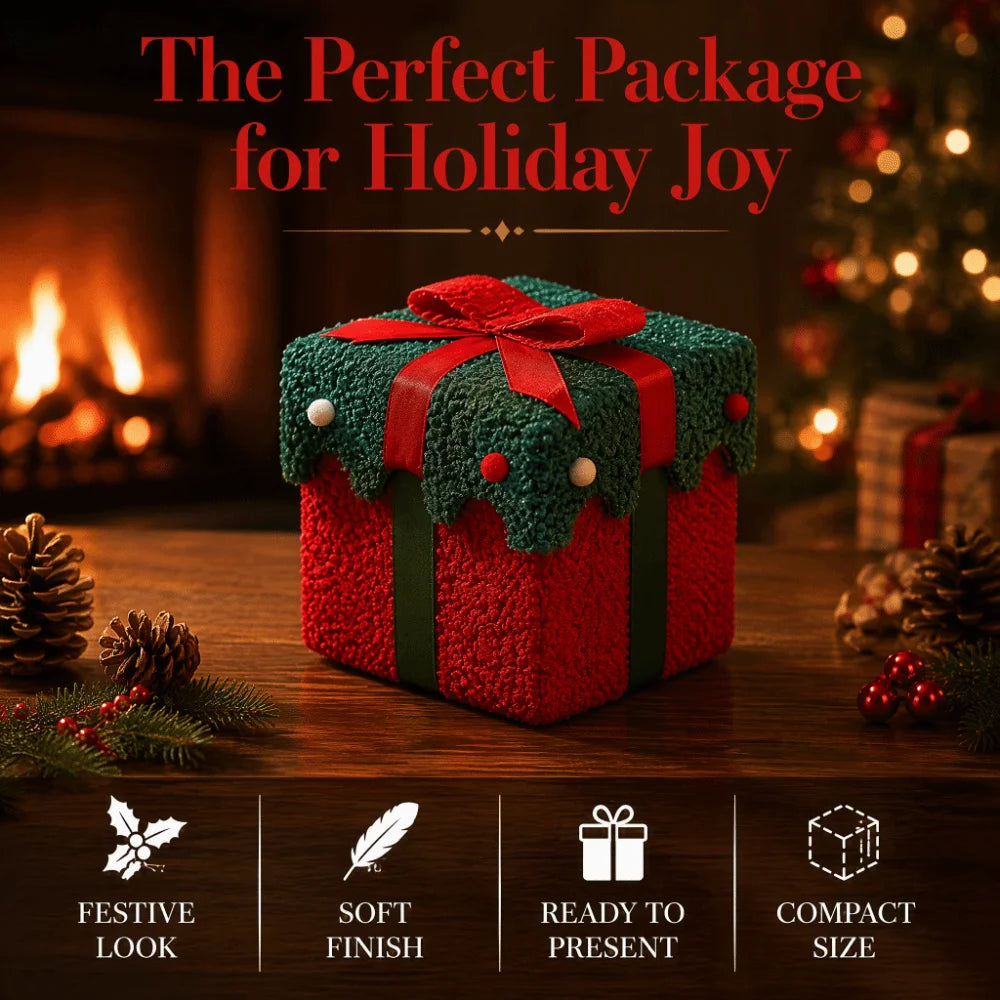 Velvet Christmas Gift Box with Bow | Square 12cm Empty Box Gift Box Richie's