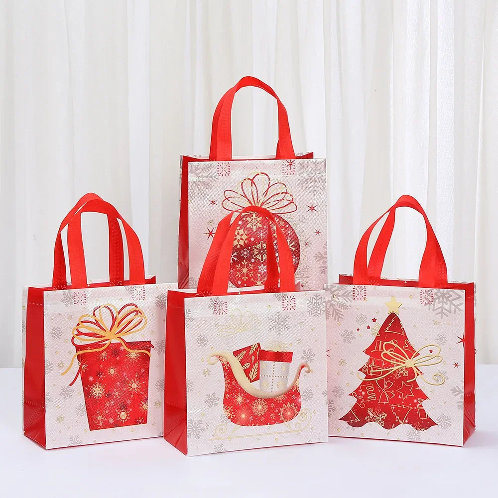 Red Christmas Gift Bags – Trees & Snowflakes Set of 4 Christmas Gift Bags Richie's Mixed 4 Pcs