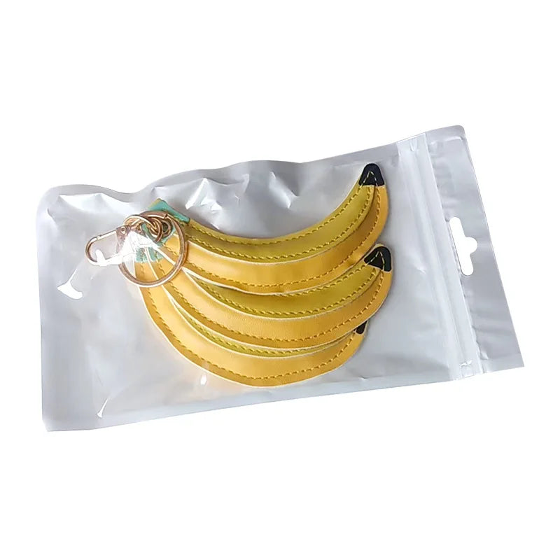 Cute Leather Banana Fruit Charm Keyring – Bag Accessory Gift Bag Charm Keyring Richie's