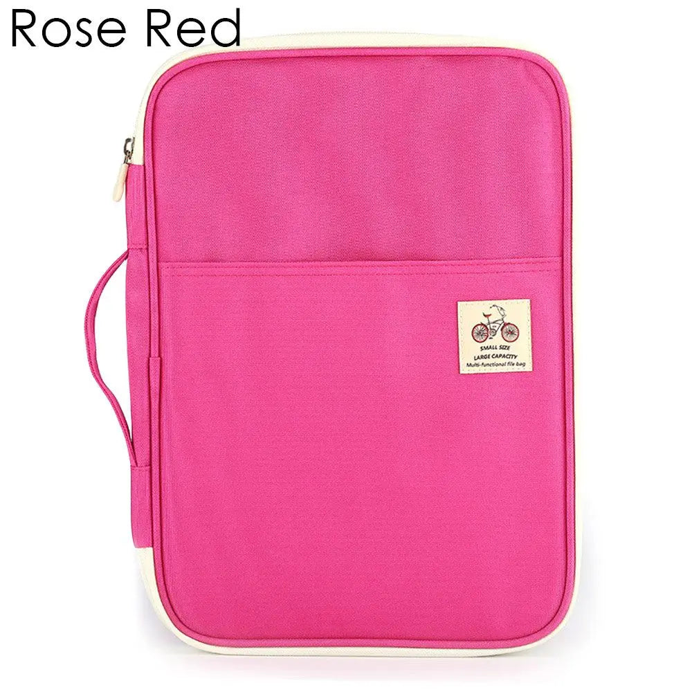 A4 Zipped Portfolio Conference Folder & Document Organizer Portfolio Conference Folder Richie's rose red