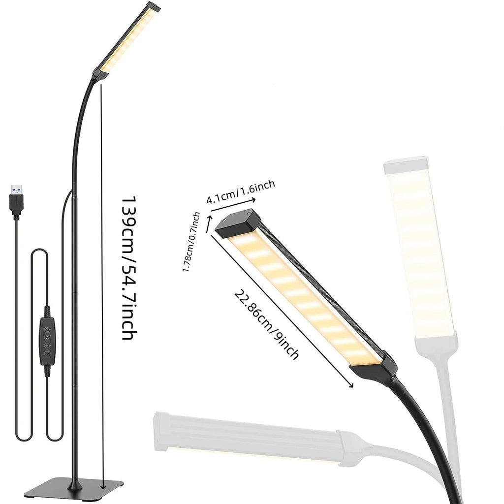 KEBINCPLED 1.4M USB Dimmable LED Floor Lamp Gooseneck LED Floor Lamp Richie's