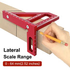 Aluminum Alloy Woodworking Square Protractor Miter Triangle Ruler Woodworking Measuring Ruler Richie's