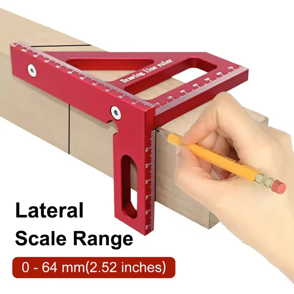 Aluminum Alloy Woodworking Square Protractor Miter Triangle Ruler Woodworking Measuring Ruler Richie's